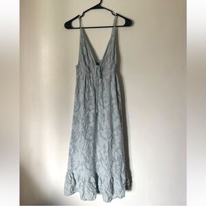 12th Tribe Clemente Blue Textured Maxi Dress